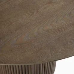 Maru Round Oak Pedestal Dining Table, Silver Oak -Best Furniture Shop BSD 134 SILK detail1