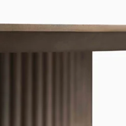 Maru Round Oak Pedestal Dining Table, Silver Oak -Best Furniture Shop BSD 134 SILK detail4