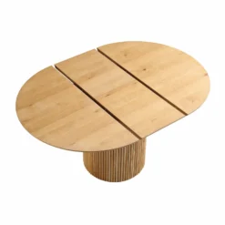 Maru Round 4-6 Seater Extending Oak Pedestal Dining Table, Oak 24 Maru Round 4-6 Seater Extending Oak Pedestal Dining Table, Oak -Best Furniture Shop BSD 135 OAK WB4
