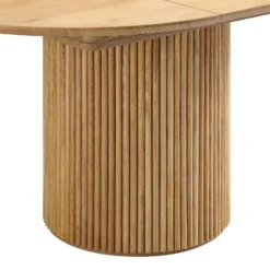 Maru Round 4-6 Seater Extending Oak Pedestal Dining Table, Oak 30 Maru Round 4-6 Seater Extending Oak Pedestal Dining Table, Oak -Best Furniture Shop BSD 135 OAK detail3