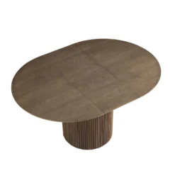 Maru Round 4-6 Seater Extending Oak Pedestal Dining Table, Silver Oak -Best Furniture Shop BSD 135 SILK WB2