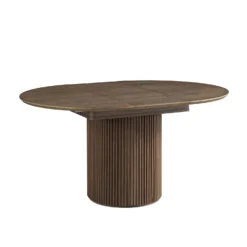 Maru Round 4-6 Seater Extending Oak Pedestal Dining Table, Silver Oak -Best Furniture Shop BSD 135 SILK WB3