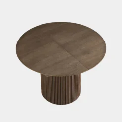 Maru Round 4-6 Seater Extending Oak Pedestal Dining Table, Silver Oak -Best Furniture Shop BSD 135 SILK WB4