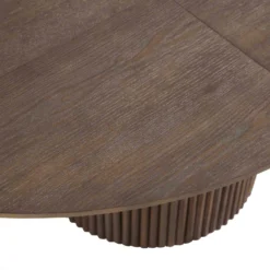 Maru Round 4-6 Seater Extending Oak Pedestal Dining Table, Silver Oak -Best Furniture Shop BSD 135 SILK detail1