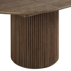 Maru Round 4-6 Seater Extending Oak Pedestal Dining Table, Silver Oak -Best Furniture Shop BSD 135 SILK detail2