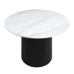 Maru Ceramic Top Black Pedestal Round Dining Table -Best Furniture Shop BSD 137 BLACK WB2