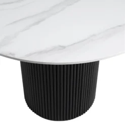 Maru Ceramic Top Black Pedestal Round Dining Table -Best Furniture Shop BSD 137 BLACK detail2