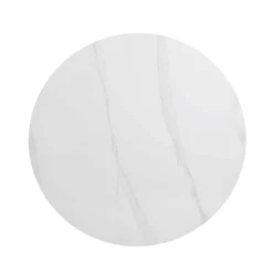 Maru Ceramic Top Silver Oak Pedestal Round Dining Table -Best Furniture Shop BSD 137 SILK WB3