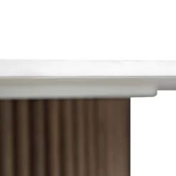 Maru Ceramic Top Silver Oak Pedestal Round Dining Table -Best Furniture Shop BSD 137 SILK detail3