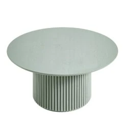 Maru Round Oak Pedestal Coffee Table, Sage Green 12 Maru Round Oak Pedestal Coffee Table, Sage Green -Best Furniture Shop BSD 138 SAGE WB2