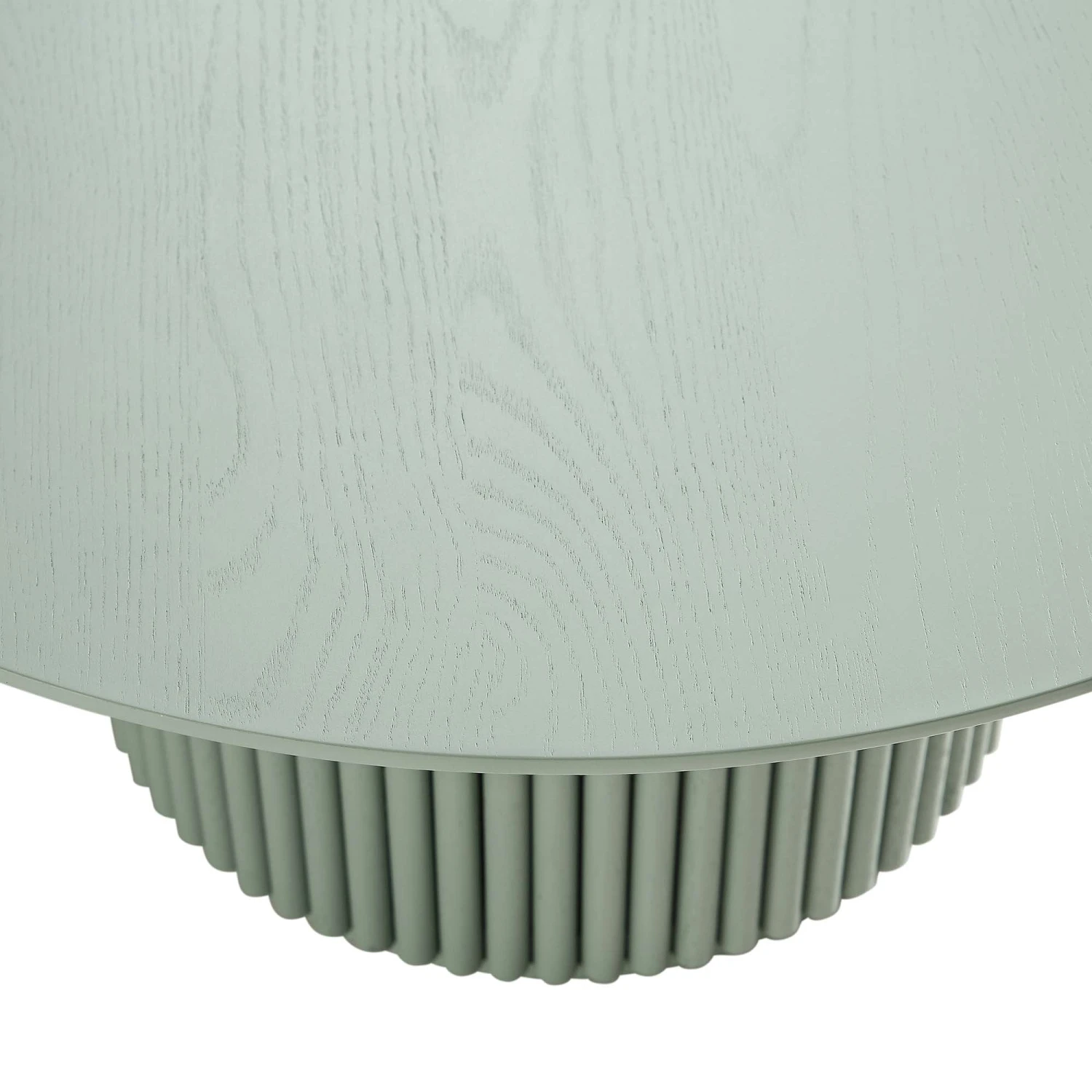 Maru Round Oak Pedestal Coffee Table, Sage Green 8 Maru Round Oak Pedestal Coffee Table, Sage Green - Image 8