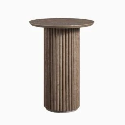 Maru Oak Round Side Table, Silver Oak 12 Maru Oak Round Side Table, Silver Oak -Best Furniture Shop BSD 139 SILK WB1