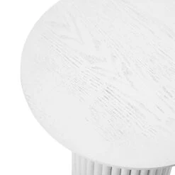 Maru Oak Round Side Table, Washed White -Best Furniture Shop BSD 139 WHITE detail1