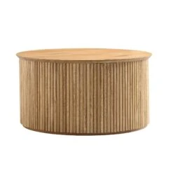 Maru Oak Round Coffee Table With Storage, Oak 18 Maru Oak Round Coffee Table With Storage, Oak -Best Furniture Shop BSD 140 OAK WB1