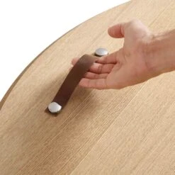 Maru Oak Round Coffee Table With Storage, Oak 26 Maru Oak Round Coffee Table With Storage, Oak -Best Furniture Shop BSD 140 OAK detail3