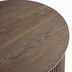 Maru Oak Round Coffee Table With Storage, Silver Oak -Best Furniture Shop BSD 140 SILK detail1