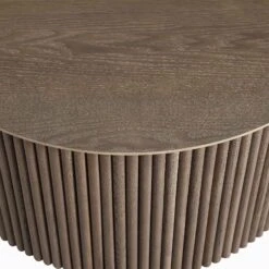 Maru Oak Round Coffee Table With Storage, Silver Oak -Best Furniture Shop BSD 140 SILK detail2