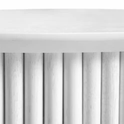 Maru Oak Round Coffee Table With Storage, Washed White -Best Furniture Shop BSD 140 WHITE detail4