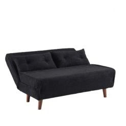 Algo Sofabed With Cushions In Charcoal Teddy Fabric 2 Seater 23 Algo Sofabed With Cushions In Charcoal Teddy Fabric 2 Seater -Best Furniture Shop D021B CHARCOAL TEDDY WB4
