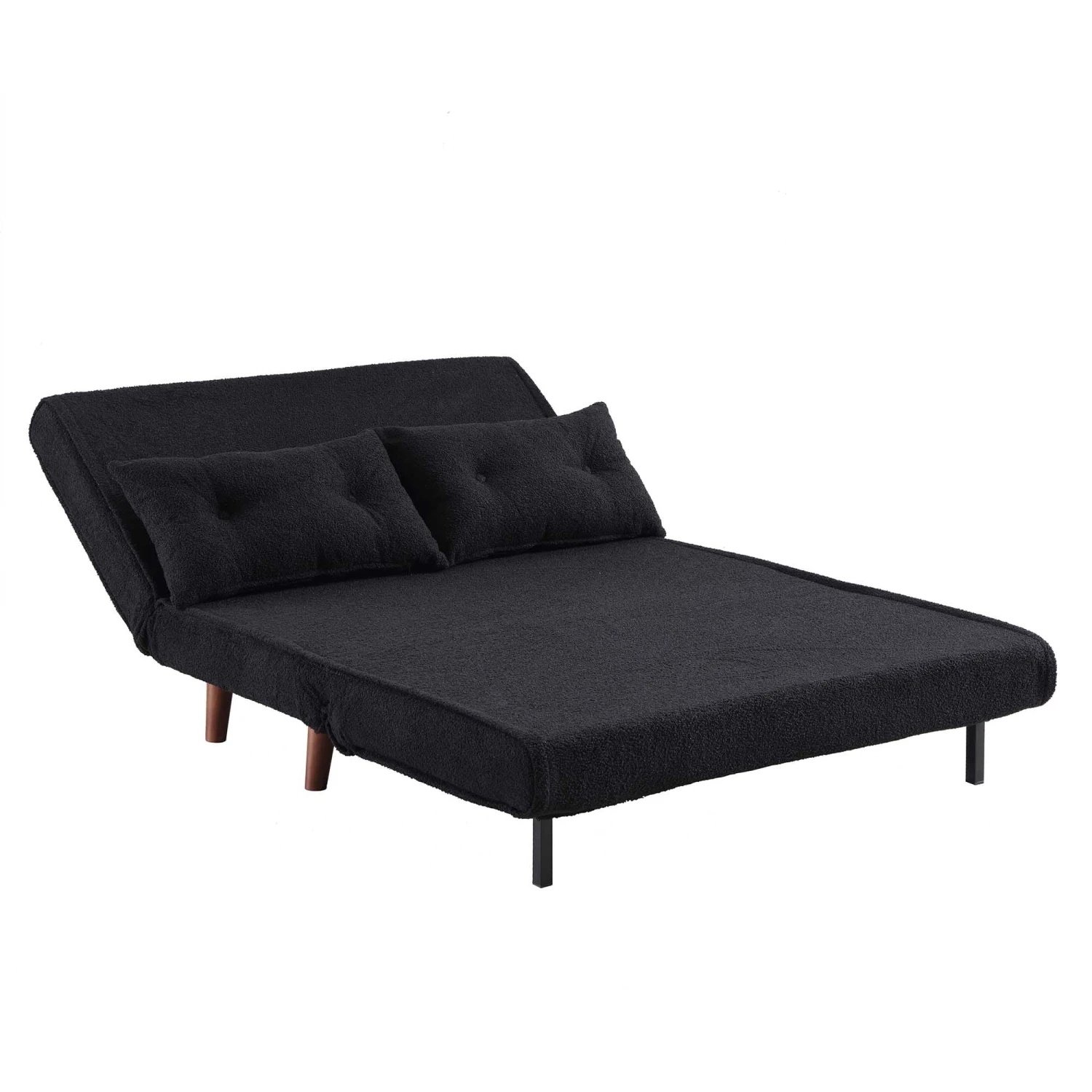 Algo Sofabed With Cushions In Charcoal Teddy Fabric 2 Seater 10 Algo Sofabed With Cushions In Charcoal Teddy Fabric 2 Seater - Image 10