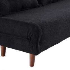 Algo Sofabed With Cushions In Charcoal Teddy Fabric 2 Seater 29 Algo Sofabed With Cushions In Charcoal Teddy Fabric 2 Seater -Best Furniture Shop D021B CHARCOAL TEDDY detail2