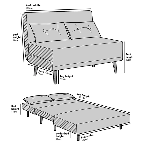 Algo Sofabed With Cushions In Charcoal Teddy Fabric 2 Seater 6 Algo Sofabed With Cushions In Charcoal Teddy Fabric 2 Seater - Image 6