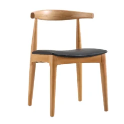 Arley Set Of 2 Beech Wood Dining Chairs, Natural And Black -Best Furniture Shop DCH 007 NAT BLACKPU 2P WB2