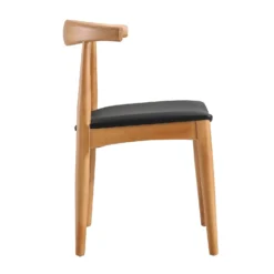 Arley Set Of 2 Beech Wood Dining Chairs, Natural And Black -Best Furniture Shop DCH 007 NAT BLACKPU 2P WB4