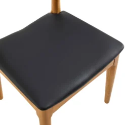 Arley Set Of 2 Beech Wood Dining Chairs, Natural And Black -Best Furniture Shop DCH 007 NAT BLACKPU 2P detail2