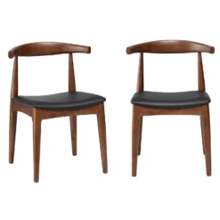 Arley Set Of 2 Beech Wood Dining Chairs, Walnut And Black 14 Arley Set Of 2 Beech Wood Dining Chairs, Walnut And Black -Best Furniture Shop DCH 007 WALNUT BLACKPU 2P WB1