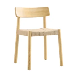 Ditton Set Of 2 Elm Wood And Jute Dining Chairs, Natural -Best Furniture Shop DCH 086 NAT 2P WB2