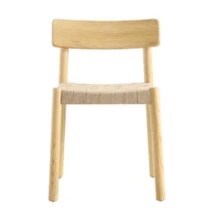 Ditton Set Of 2 Elm Wood And Jute Dining Chairs, Natural -Best Furniture Shop DCH 086 NAT 2P WB3