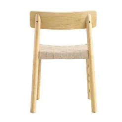 Ditton Set Of 2 Elm Wood And Jute Dining Chairs, Natural -Best Furniture Shop DCH 086 NAT 2P WB6
