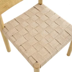 Ditton Set Of 2 Elm Wood And Jute Dining Chairs, Natural -Best Furniture Shop DCH 086 NAT 2P detail2