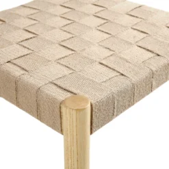 Ditton Set Of 2 Elm Wood And Jute Dining Chairs, Natural -Best Furniture Shop DCH 086 NAT 2P detail3