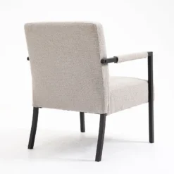 Hatton Steel Frame Boucle Accent Chair (Grey) 21 Hatton Steel Frame Boucle Accent Chair (Grey) -Best Furniture Shop DCH 1064A LGREY BOUCLE 8