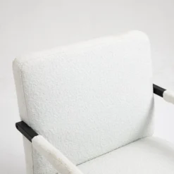 Hatton Steel Frame Boucle Accent Chair (White) -Best Furniture Shop DCH 1064A WHITE BOUCLE detail1