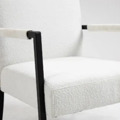 Hatton Steel Frame Boucle Accent Chair (White) -Best Furniture Shop DCH 1064A WHITE BOUCLE detail2