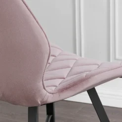Set Of 2 Ampney Velvet Diamond Stitch Dining Chairs With Metal Legs (Dusty Pink Velvet) 15 Set Of 2 Ampney Velvet Diamond Stitch Dining Chairs With Metal Legs (Dusty Pink Velvet) -Best Furniture Shop DCH 2097 PINK VEL 2P 20 7