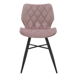 Set Of 2 Ampney Velvet Diamond Stitch Dining Chairs With Metal Legs (Dusty Pink Velvet) 10 Set Of 2 Ampney Velvet Diamond Stitch Dining Chairs With Metal Legs (Dusty Pink Velvet) -Best Furniture Shop DCH 2097 PINK VEL 2P 3