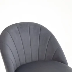 Milverton Pair Of 2 Velvet Dining Chairs With Golden Chrome Legs (Grey) -Best Furniture Shop DCH 2113 GREY VEL 2P detail1