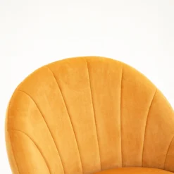 Milverton Pair Of 2 Velvet Dining Chairs With Golden Chrome Legs (Mustard) -Best Furniture Shop DCH 2113 MUSTARD VEL 2P detail1