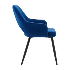 Belvoir Velvet Dining Chair With Metal Legs (Blue Velvet) -Best Furniture Shop DCH 2117 BLUE VEL 3