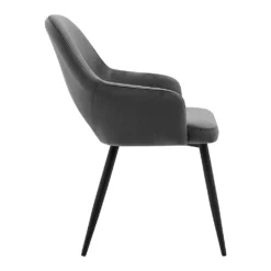 Belvoir Velvet Dining Chair With Metal Legs (Grey Velvet) -Best Furniture Shop DCH 2117 GREY VEL 3