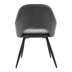 Belvoir Velvet Dining Chair With Metal Legs (Grey Velvet) -Best Furniture Shop DCH 2117 GREY VEL 4