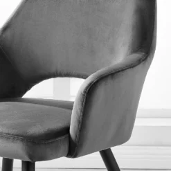 Belvoir Velvet Dining Chair With Metal Legs (Grey Velvet) -Best Furniture Shop DCH 2117 GREY VEL 5