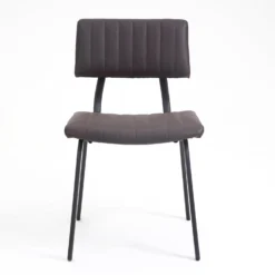 Charlecote Set Of 2 Fluted Dining Chairs (Dark Brown PU) -Best Furniture Shop DCH 2118 DARKBROWN PU 2P 3