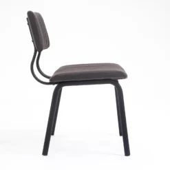 Charlecote Set Of 2 Fluted Dining Chairs (Dark Brown PU) -Best Furniture Shop DCH 2118 DARKBROWN PU 2P 4