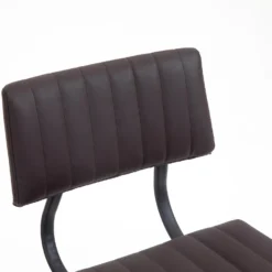 Charlecote Set Of 2 Fluted Dining Chairs (Dark Brown PU) -Best Furniture Shop DCH 2118 DARKBROWN PU 2P detail1