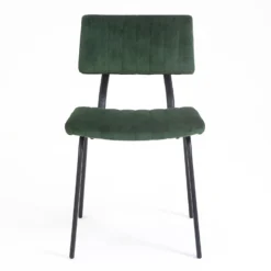 Charlecote Set Of 2 Fluted Dining Chairs (Dark Green Velvet) 17 Charlecote Set Of 2 Fluted Dining Chairs (Dark Green Velvet) -Best Furniture Shop DCH 2118 DARKGREEN VEL 2P 3